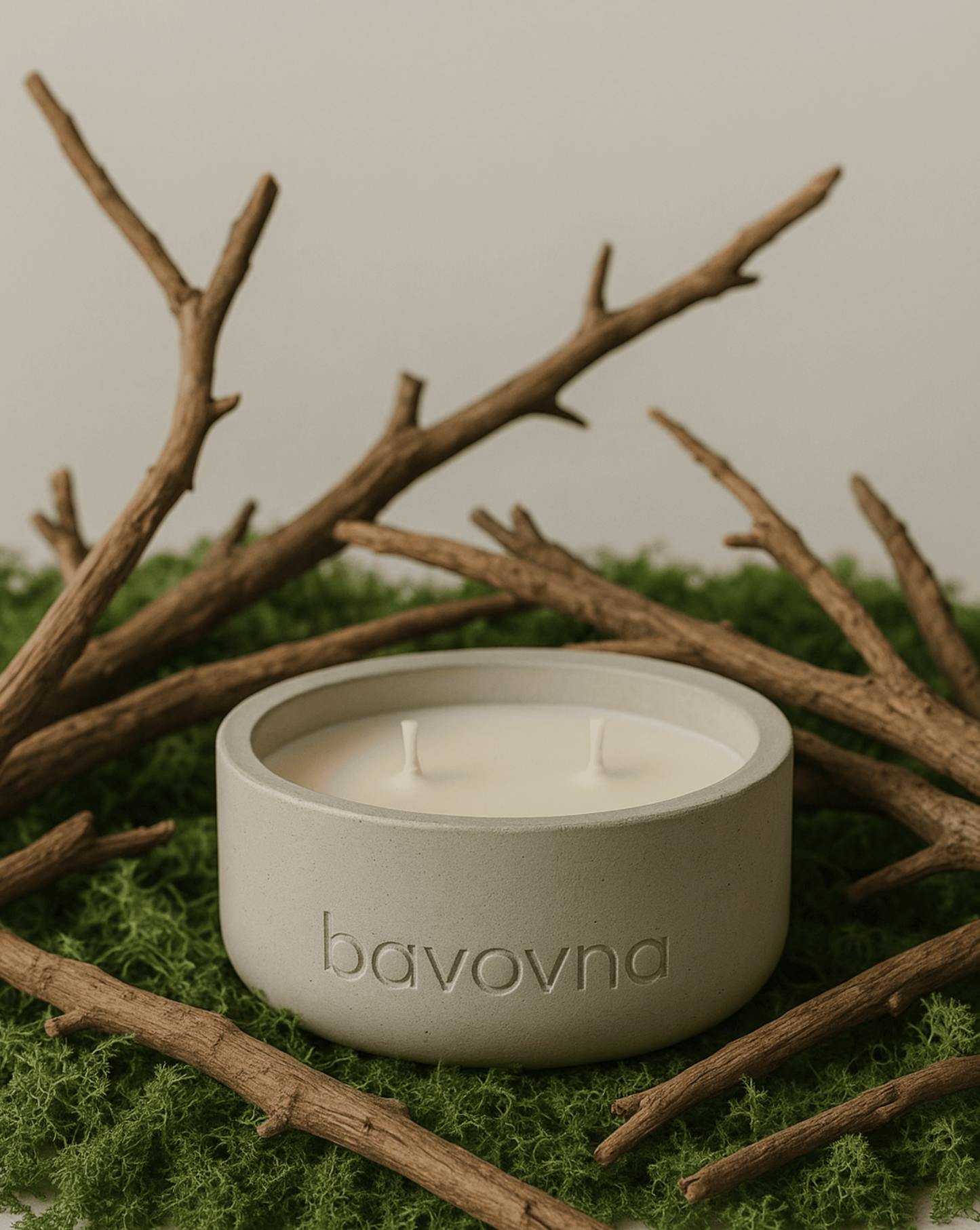 Vega white Candles: Eco-Friendly Handmade Soy Wax in Unique Concrete Jars