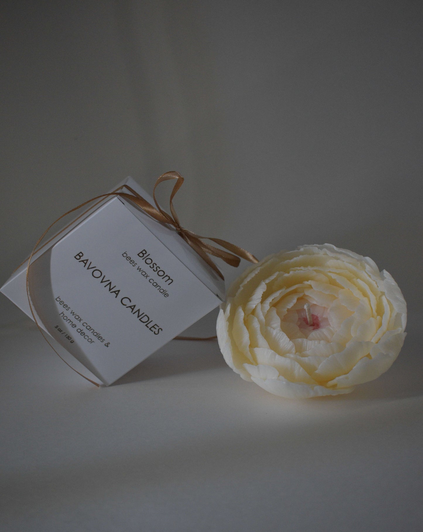 Handmade Organic Beeswax Flower Candles Peony Blossom: 100% Artisan Crafted & Eco-Friendly