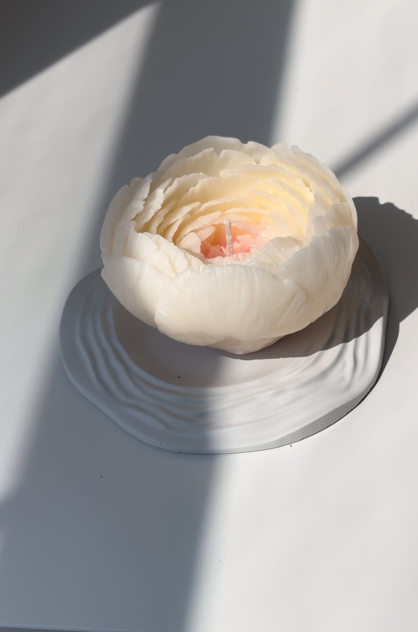 Handmade Organic Beeswax Flower Candles Peony Blossom: 100% Artisan Crafted & Eco-Friendly