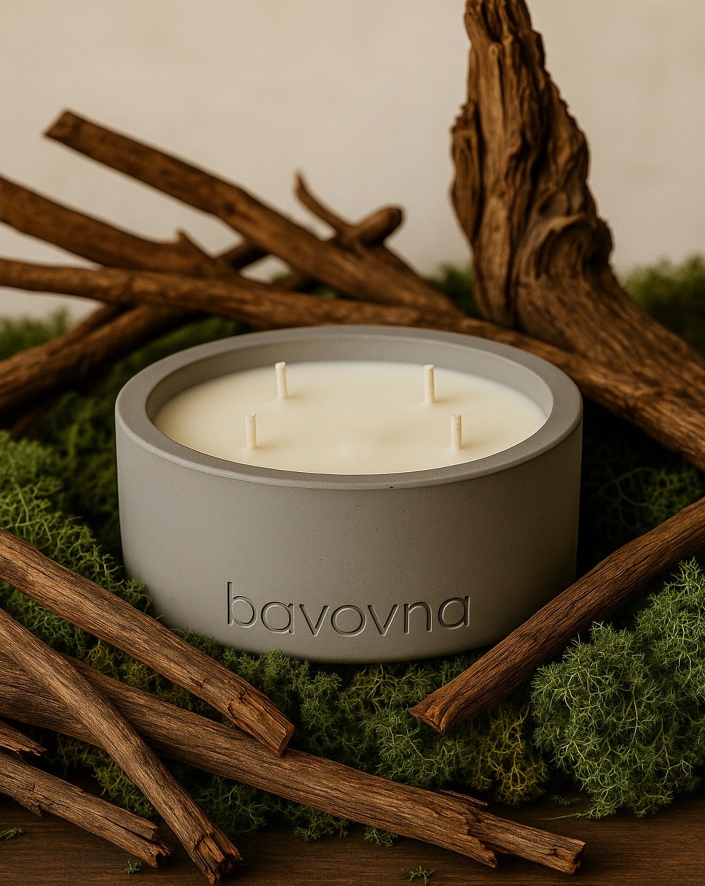 Betelgeuse gray Candles: Eco-Friendly Handmade Soy Wax in Unique Concrete Jars