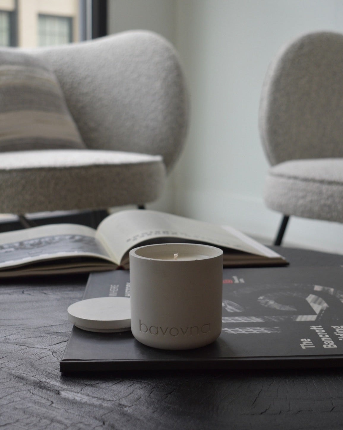 Orion white Candles: Eco-Friendly Handmade Soy Wax in Unique Concrete Jars