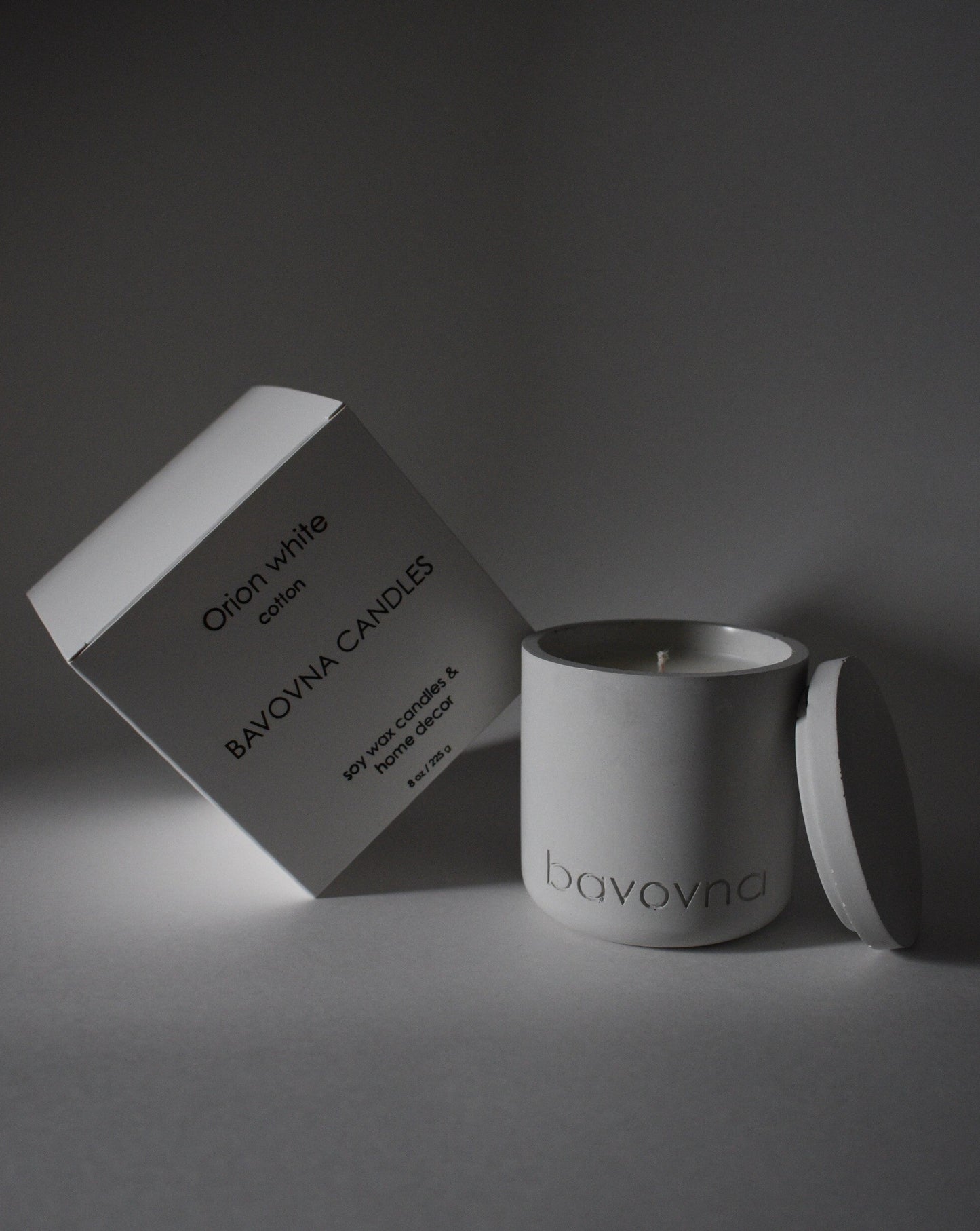 Orion white Candles: Eco-Friendly Handmade Soy Wax in Unique Concrete Jars