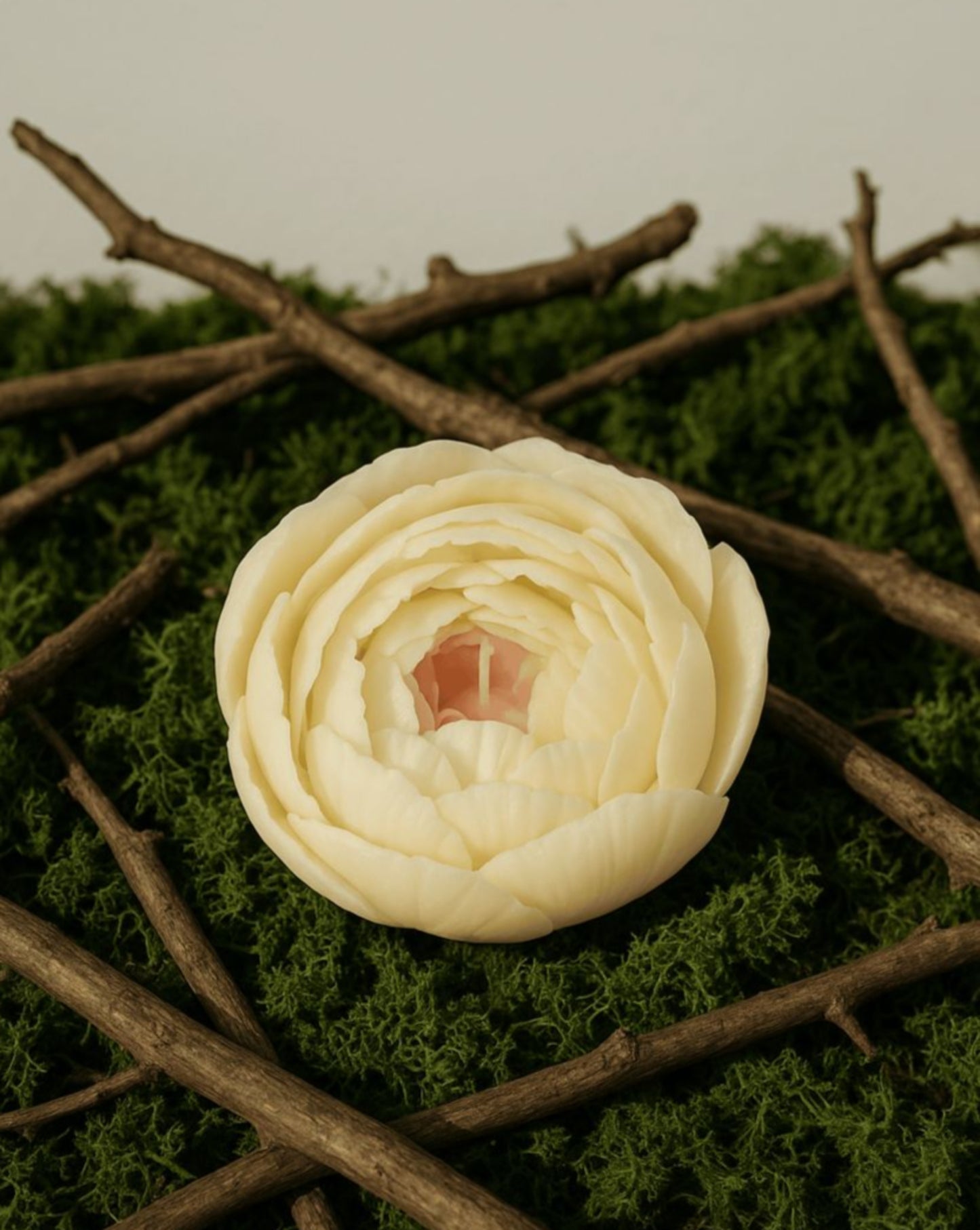 Handmade Organic Beeswax Flower Candles Peony Blossom: 100% Artisan Crafted & Eco-Friendly
