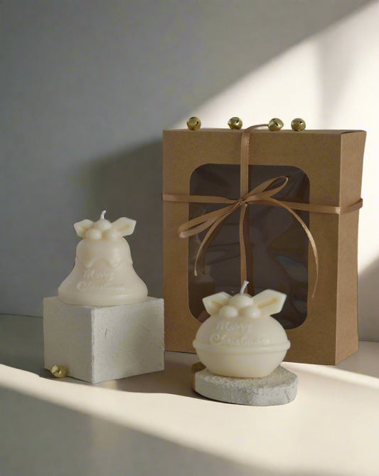 Set Of Christmas Bell and Ball Soy Wax Candles