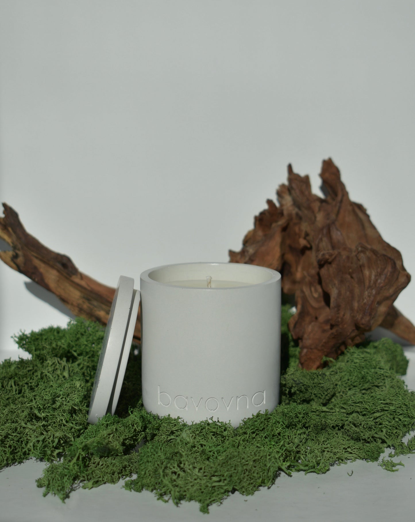 Orion white Candles: Eco-Friendly Handmade Soy Wax in Unique Concrete Jars 
