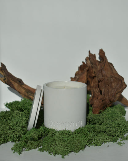 Orion white Candles: Eco-Friendly Handmade Soy Wax in Unique Concrete Jars 