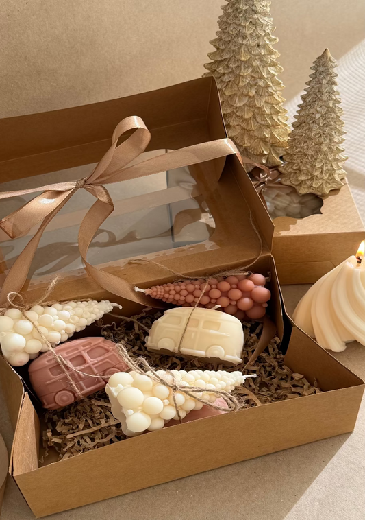 Christmas Candles Set Christmas Trees And Cars