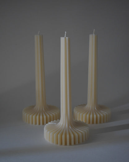 Organic Soy Wax Tall Ribbed Vellora Pillar Candle – Eco-Friendly & Charming Home Décor