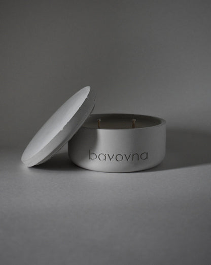 Vega white Candles: Eco-Friendly Handmade Soy Wax in Unique Concrete Jars