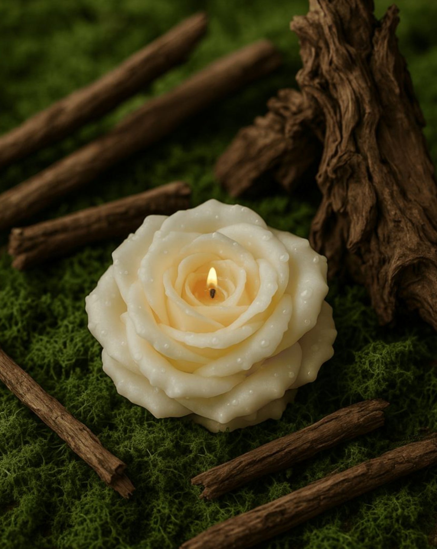 Handmade Organic Beeswax Flower Candles Rose blossom: 100% Artisan Crafted & Eco-Friendly