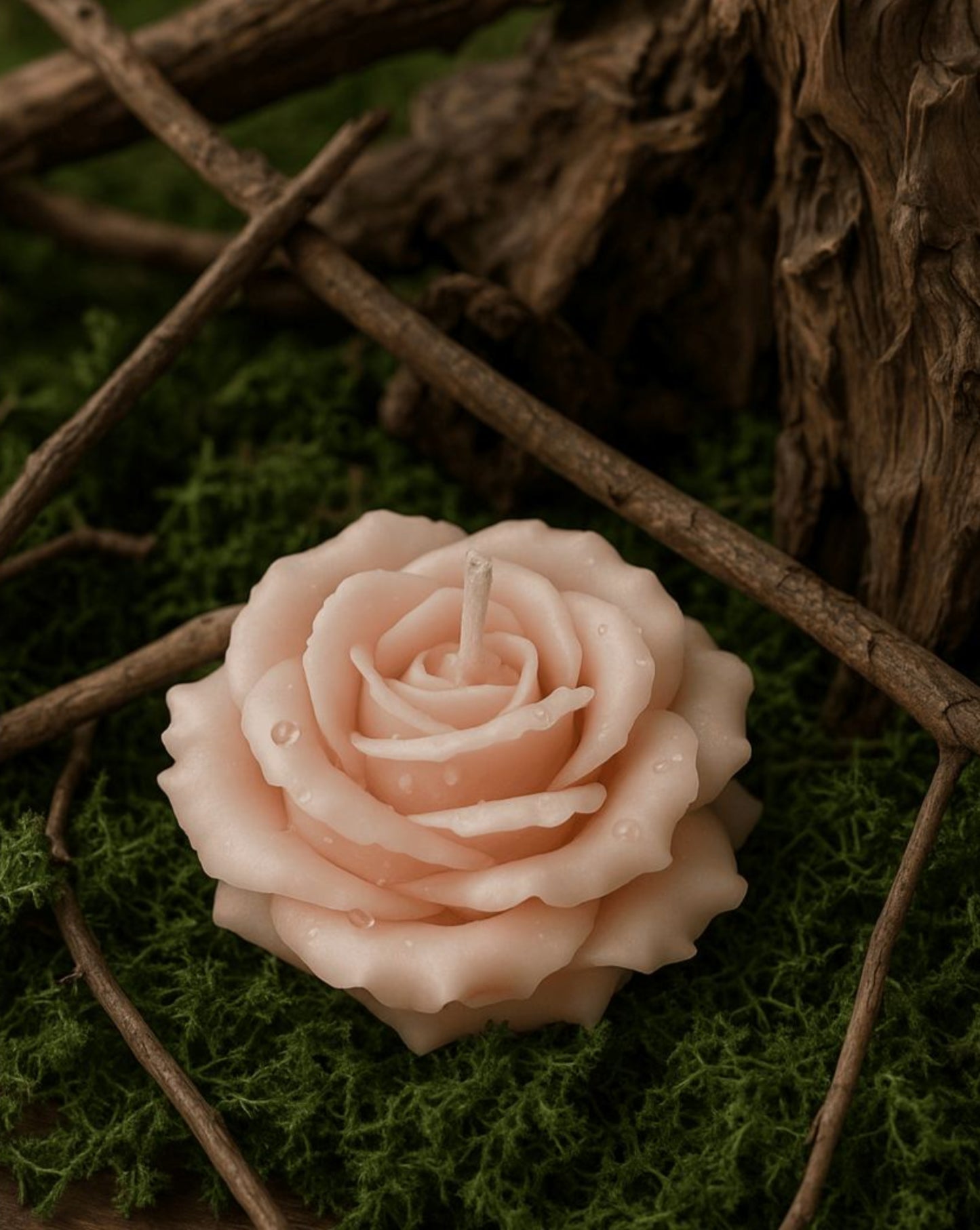 Handmade Organic Beeswax Flower Candles Rose blossom: 100% Artisan Crafted & Eco-Friendly