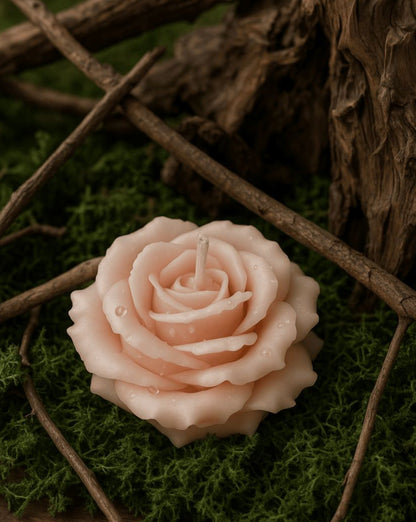 Handmade Organic Beeswax Flower Candles Rose blossom: 100% Artisan Crafted & Eco-Friendly